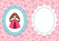Pink baby card with little princess Royalty Free Stock Photo