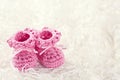 Pink baby crochet shoes