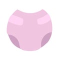 Pink baby diaper underwear isolated vector illustration