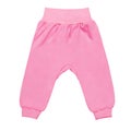 Pink baby drawers pants. child trousers isolated on white background Royalty Free Stock Photo