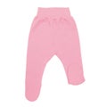 Pink baby footed pants. child footie trousers isolated on white background