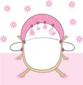 Pink baby girls crib