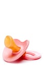 a pink baby pacifier