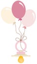 Pink baby pacifier with balloons Royalty Free Stock Photo