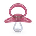 Pink baby pacifier front view 3D Royalty Free Stock Photo