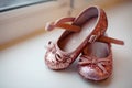 Pink baby shoes for girls Royalty Free Stock Photo