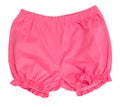 Pink baby shorts isolated.Kids clothing nobody. Royalty Free Stock Photo