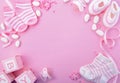 Pink Baby Shower Nursery Background Royalty Free Stock Photo