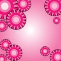 Pink background with abstract circles design