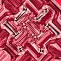 Abstract pink background with angled square blocks and diamond shaped random pattern in wine and grenadine colors