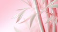 Delicate Bamboo Sculpture On Pink And White Gradient Background