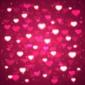 Pink background with blurry hearts