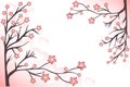 Pink background with branches