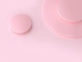 Pink background circle shape floor abstract minimal background 3d render