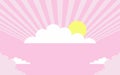 pink background with cloud and sunburts on it Royalty Free Stock Photo