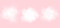 Pink background. Clouds, white. Fluffy snow clouds.