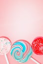 Pink Background With Colored Candy