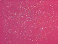 Pink background with colorful falling confetti