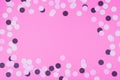 Pink background with confetti