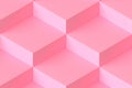 Pink background 3d rendering square modular closeup step abstract
