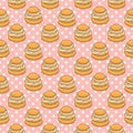 Seamless pattern with Semla Samlor is a traditional sweet bun from Scandinavia Royalty Free Stock Photo