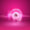Pink background with eye and circuit Royalty Free Stock Photo