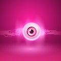 Pink background with eye and circuit Royalty Free Stock Photo