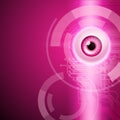 Pink background with eye and circuit Royalty Free Stock Photo