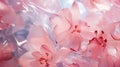 Pink background of frozen flowers in ice, concept of cryotherapy for skin care. Elegant pink petals in ice. Delicate Royalty Free Stock Photo