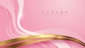 Pink background with glittering gold lines, luxury backdrop, modern concept. Illustration from vector about modern template deluxe