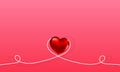 Pink background with heart and lines for Valentines Day Royalty Free Stock Photo