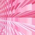 Pink background. Rectangular blocks execution in perspective.