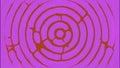 Pink background with red circled circles. Design. Small circles of different frames of a bright shade hypnotize in 3d