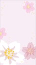 Hanami spring sakura flowers story design template on pink background.