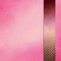 Pink background with side bar ribbon or stripe in gold and burgundy purple with block square texture design