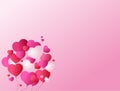 Pink Background Valentines day. Red, white and pink hearts. Balloons in the shape of a heart Royalty Free Stock Photo