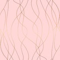 Pink background and vertical golden lines seamless pattern Royalty Free Stock Photo