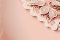 a pink background with a white lace border on it and a pink background with a white lace border on it Royalty Free Stock Photo