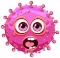 Pink Bacteria Germ Virus Monster Cartoon Character