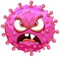 Pink Bacteria Germ Virus Monster Cartoon Character