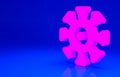 Pink Bacteria icon isolated on blue background. Bacteria and germs, microorganism disease causing, cell cancer, microbe