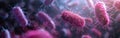 Close-Up View of Pink Bacteria Under a Microscope