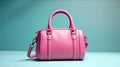 Pink bag,Female pink leather handbag,AI generated