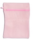 Pink bag for washing clothes in a washing machine on a white background Royalty Free Stock Photo