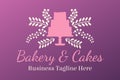 Pink Bakery and Cakes Nice Logo Design