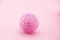 Pink ball from garland made of cotton threads or yarn Royalty Free Stock Photo