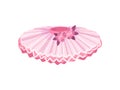 Pink ballet tutu with corrugated edge. Vector illustration on white background. Royalty Free Stock Photo