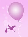 Pink ballon for baby girl