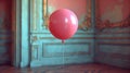 Pink Balloon Floating in Air in a Room
