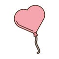 Pink balloon form heart love icon